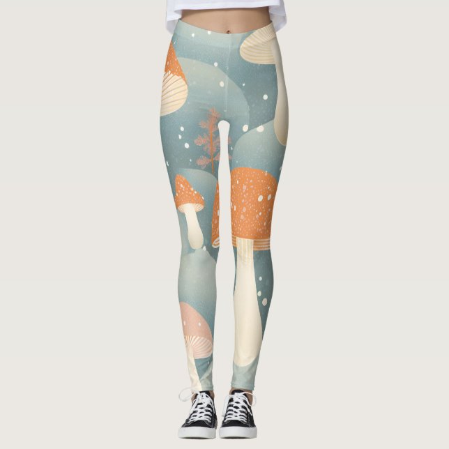 Leggings Leyendas de impresión de hongos de invierno en col (Anverso)