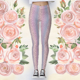 Leggings Leyendas de impresión de leopardo Pastel