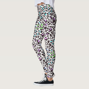 Leggings Leyendas de impresión de leopardo Pastel