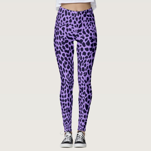 Leggings Leyendas de impresión de leopardo púrpura de la Ma (Anverso)
