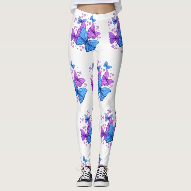 Leggings Leyendas de impresión de mariposa (Anverso)