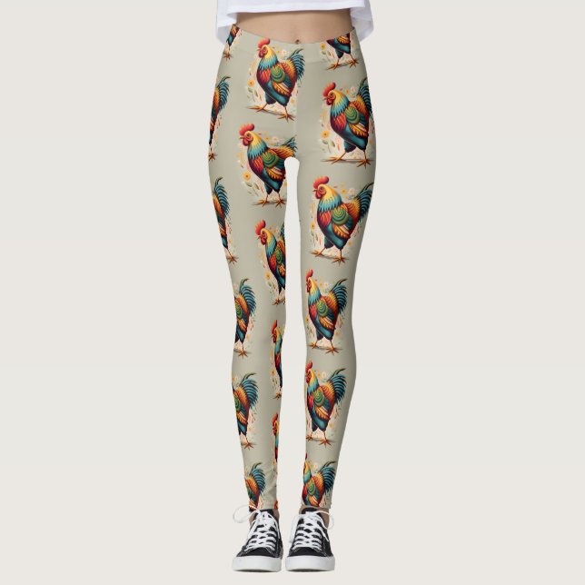 Leggings Leyendas de impresión de pollo (Anverso)