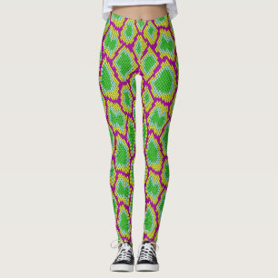 Leggings Leyendas de impresión de reptiles neones