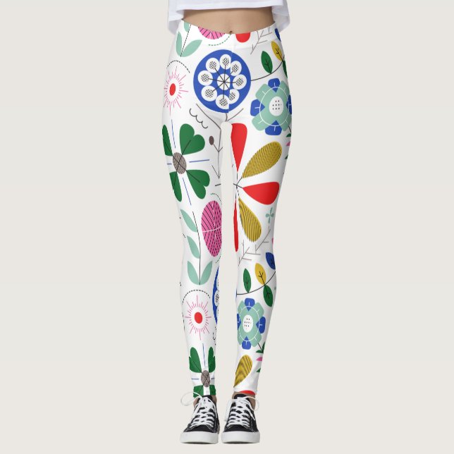 Leggings Leyendas de impresión floral (Anverso)