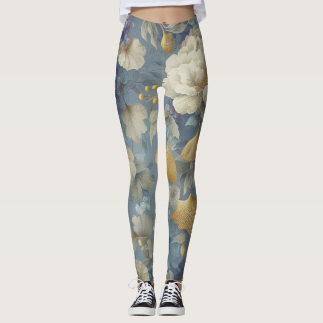 Leggings Leyendas de impresión floral (Anverso)
