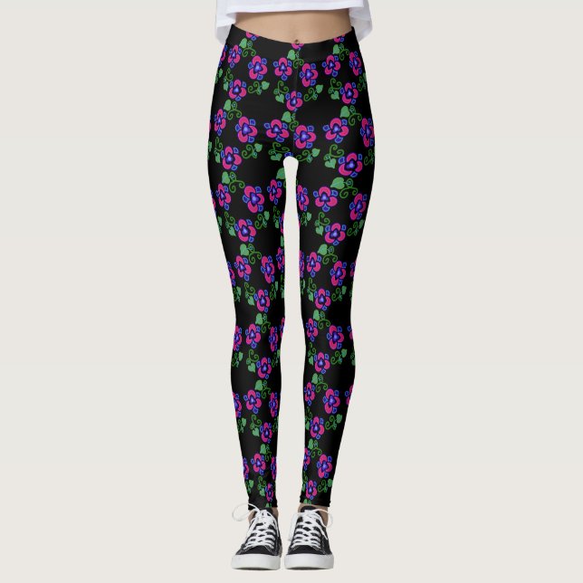 Leggings Leyendas de impresión floral de Bonito de flor de  (Anverso)