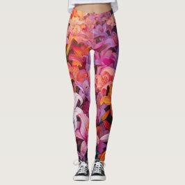 Leggings Leyendas De Impresión Sobre Todo Floral Y Audaz