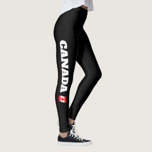 Leggings Leyendas de la bandera de Canadá, mujeres Chicas c