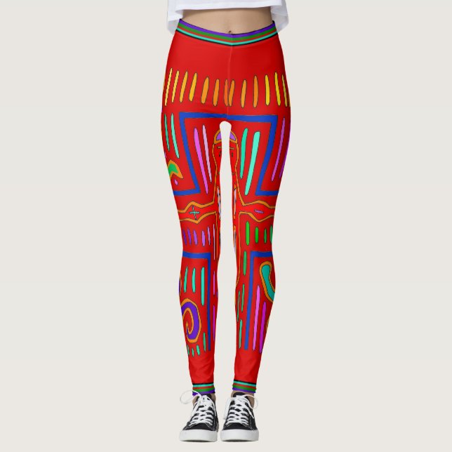 Leggings Leyendas de la cruz de la luna india kuna (Anverso)