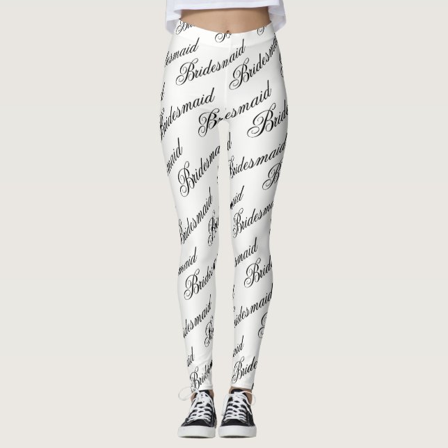 Leggings Leyendas de la dama de honor - Blanco y Negro (Anverso)