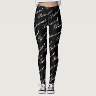Leggings Leyendas de la dama de honor - Negro sobre blanco