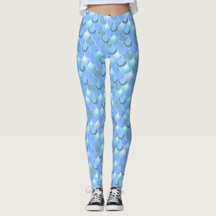 Leggings Leyendas de la escala azul del mar de la Sirena