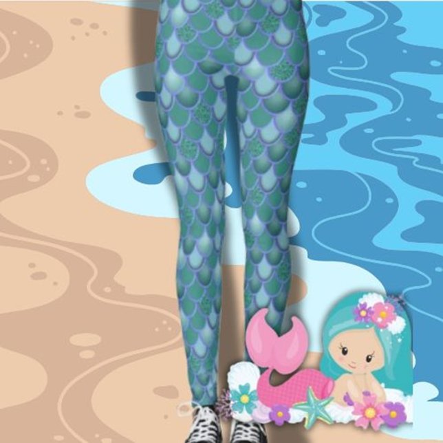 Leggings Leyendas de la Escala Verde Azul del Mar de Sirena (we’re here to help make your party as memorable as possible. )