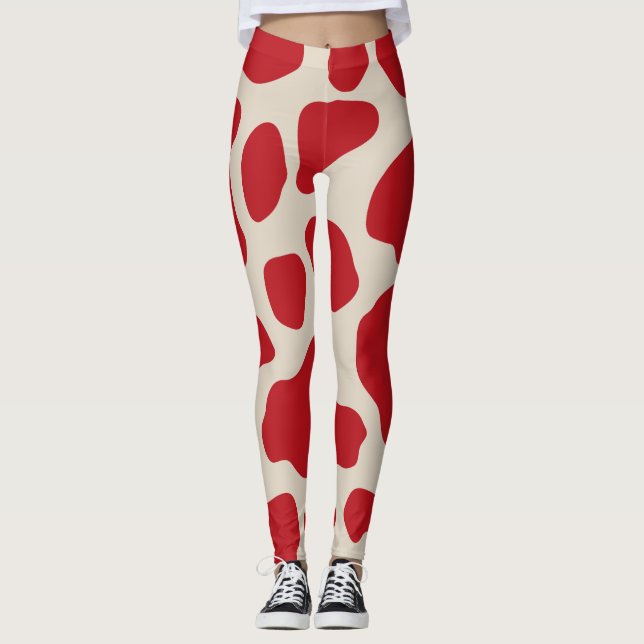 Leggings Leyendas de la impresión de animales rojos (Anverso)