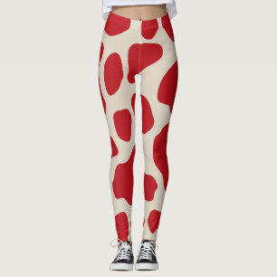 Leggings Leyendas de la impresión de animales rojos