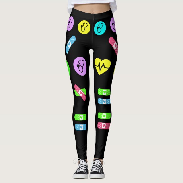 Leggings Leyendas de la moda pop médica de enfermería (Anverso)