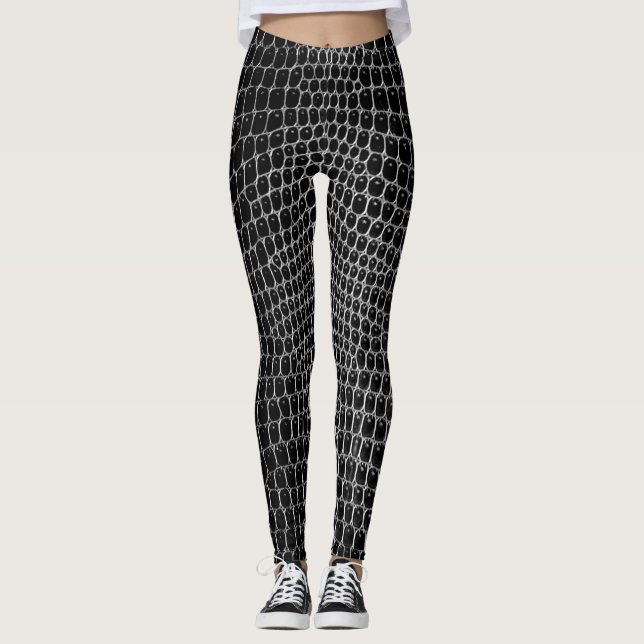 Leggings Leyendas de la piel de cocodrilo negro personaliza (Anverso)