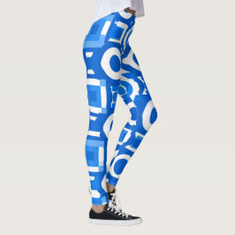 Leggings Leyendas de la plaza del Círculo Blanco Azul vibra