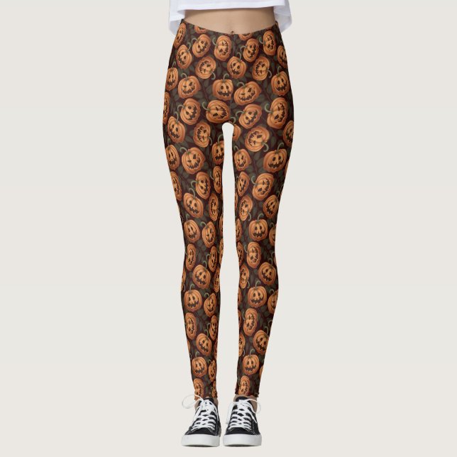 Leggings Leyendas de las linternas Jack O de Halloween (Anverso)