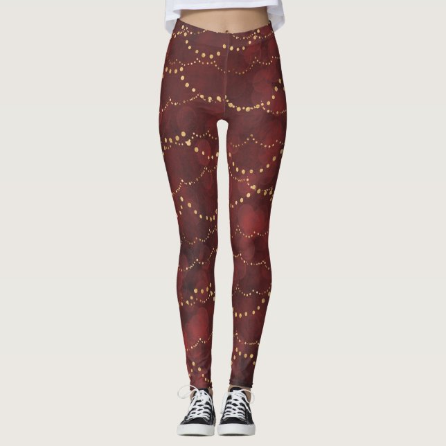 Leggings Leyendas de las luces rojas de vacaciones (Anverso)