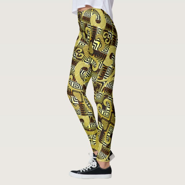 Leggings Leyendas de las mujeres griegas con clave dorada (Izquierda)