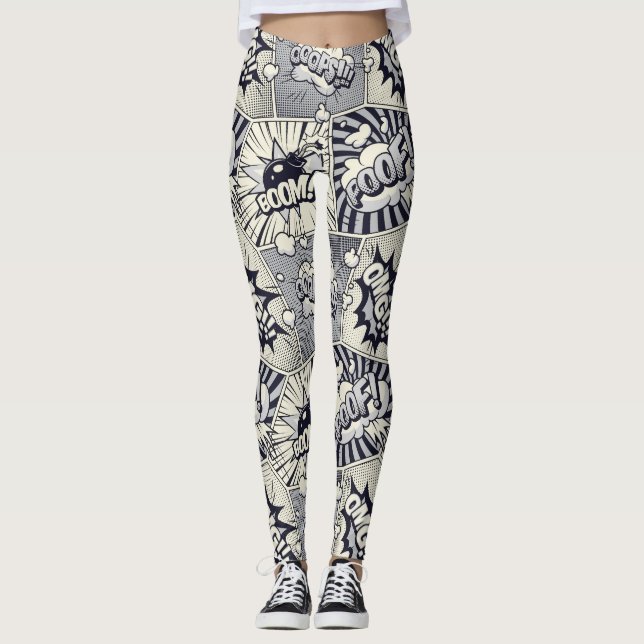 Leggings Leyendas de llamadas de historietas (Anverso)