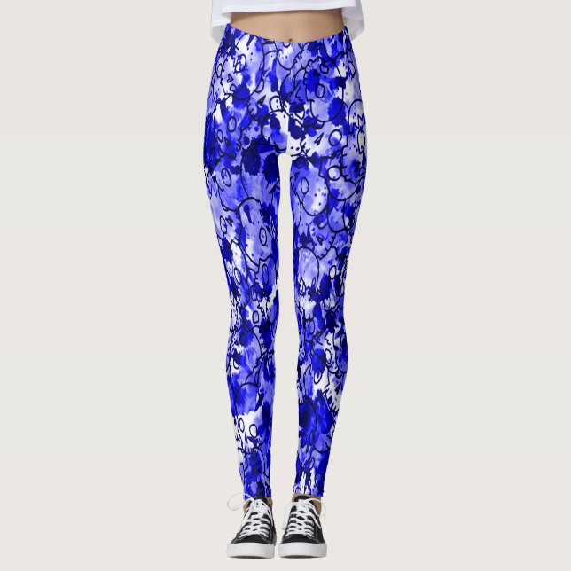 Leggings Leyendas de los cráneos azules del bonito (Anverso)