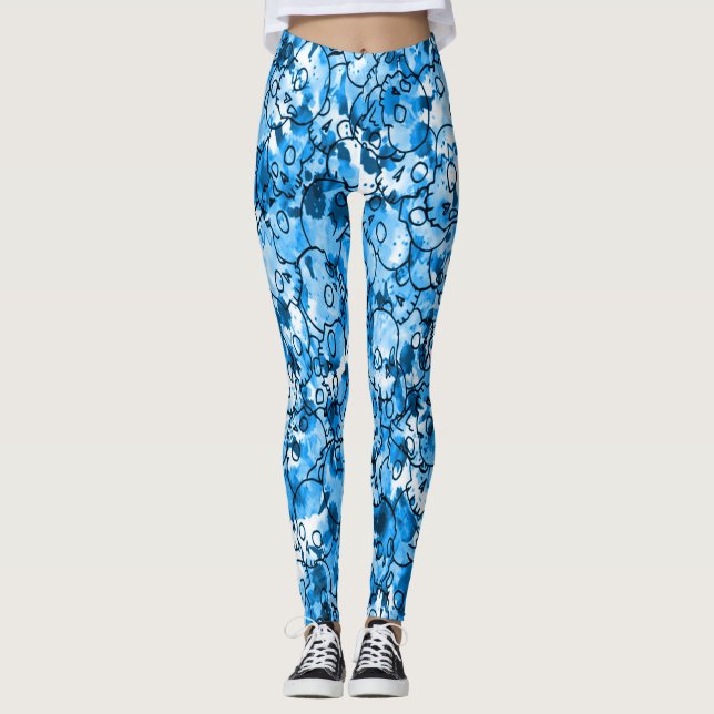 Leggings Leyendas de los cráneos azules del bonito (Anverso)