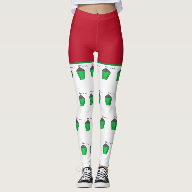 Leggings Leyendas de los Navidades verdes rojos de Bryn Maw (Anverso)