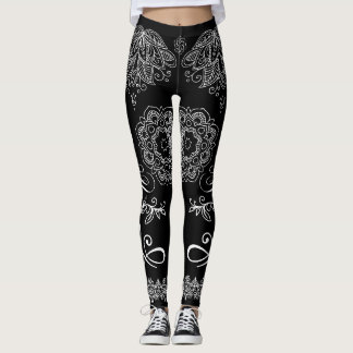 Leggings Leyendas de Mandala en blanco y negro