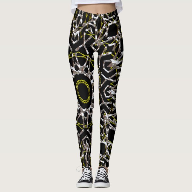 Leggings Leyendas de Mandala Plata y Oro (Anverso)