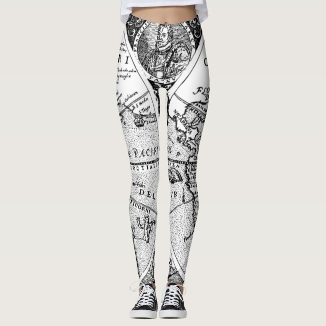 Leggings Leyendas de mapa de época (Anverso)