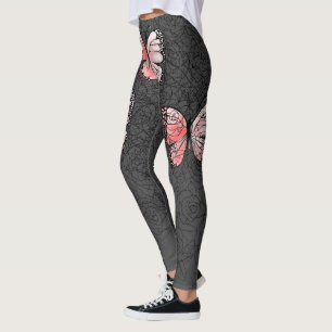 Leggings Leyendas de mariposa rosa con Rosas