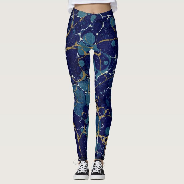 Leggings Leyendas de mármol de piedra azul (Anverso)