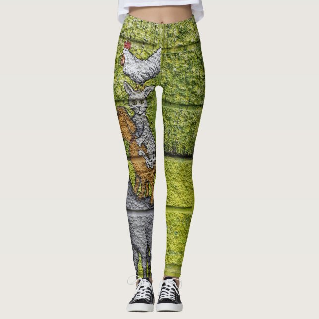 Leggings "Leyendas de menagerie urbana: desfile de animales (Anverso)