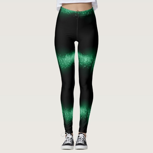 Leggings Leyendas de moda de diseño brillante verde (Anverso)
