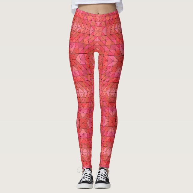 Leggings Leyendas de Moda modernas con triángulos rojos aud (Anverso)