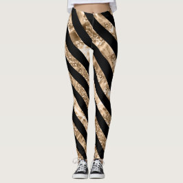 Leggings Leyendas De Mujeres Con Bandas De Oro Y Negro