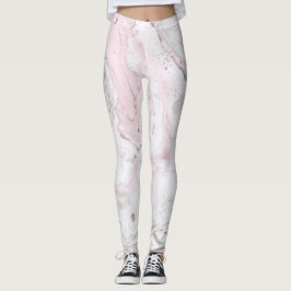 Leggings Leyendas De Mujeres Efecto De Mármol Rosa Y Gris