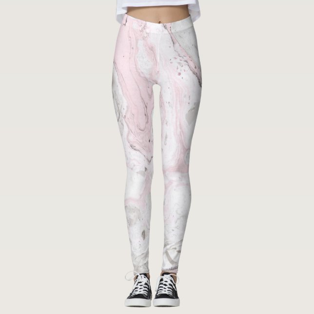 Leggings Leyendas De Mujeres Efecto De Mármol Rosa Y Gris (Anverso)