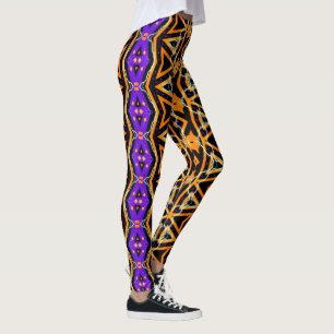 Leggings Leyendas de Naranjas púrpuras tribales de Hallowee