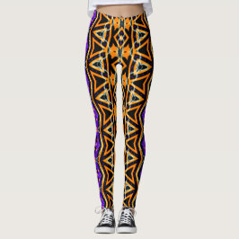 Leggings Leyendas de Naranjas púrpuras tribales de Hallowee