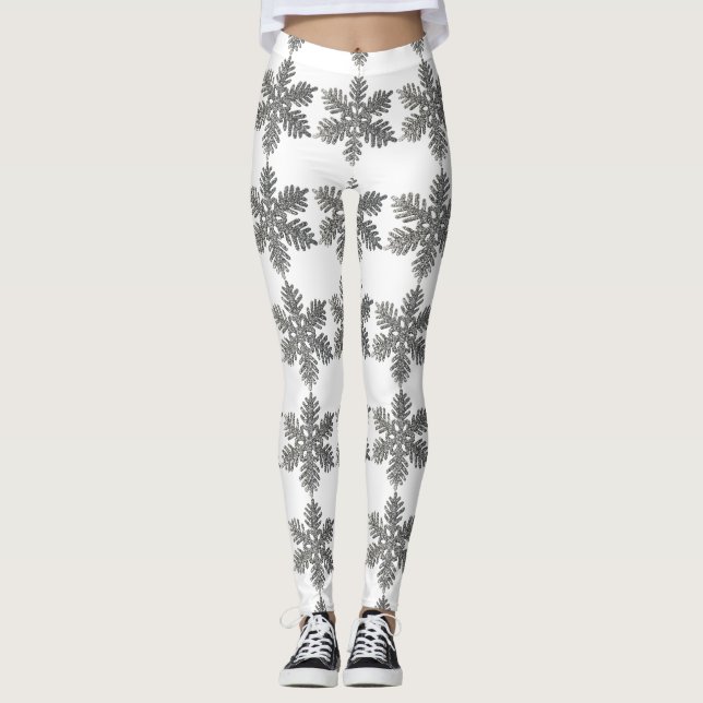 Leggings Leyendas de Navidades blancos con copo de nieve Pu (Anverso)
