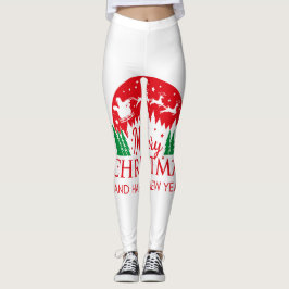 Leggings Leyendas de Navidades de alta calidad roja para re