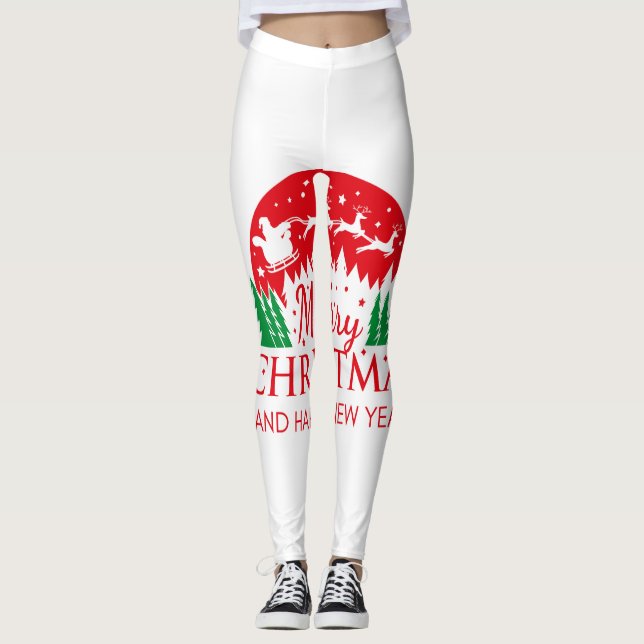 Leggings Leyendas de Navidades de alta calidad roja para re (Anverso)