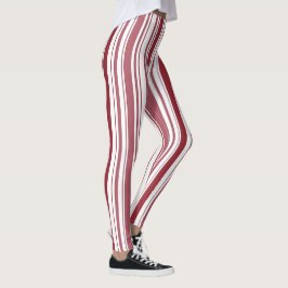 Leggings Leyendas de Navidades de franjas rojas y blancas