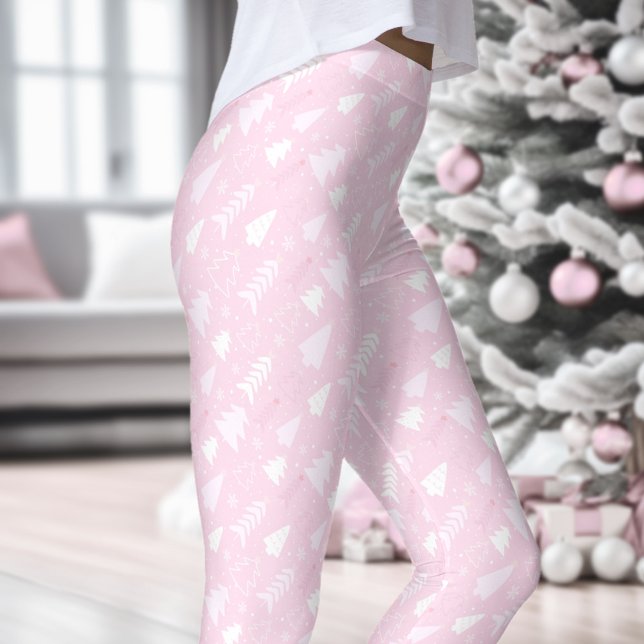 Leggings Leyendas de Navidades de invierno de árboles rosas (Pink Trees Winter Christmas Leggings)