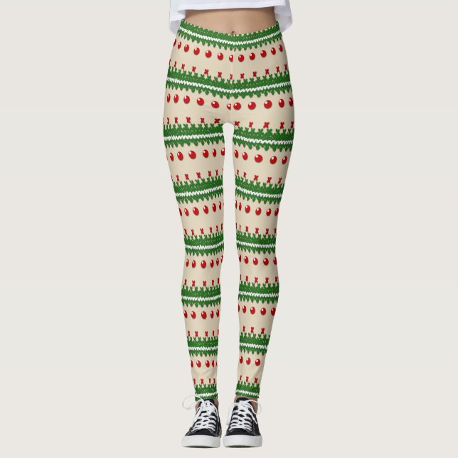 Leggings Leyendas de Navidades feos de punto falso (Anverso)