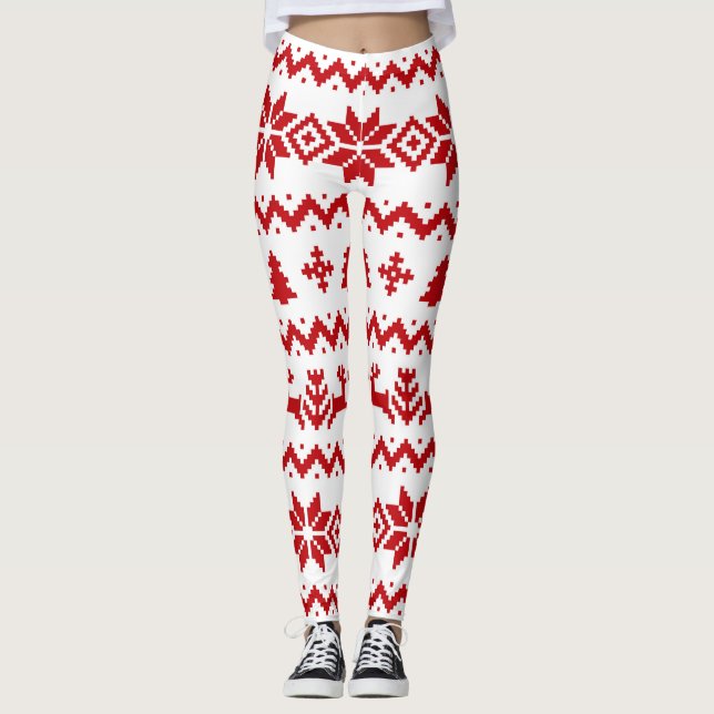 Leggings Leyendas de Navidades rojos feos (Anverso)