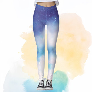 Leggings Leyendas de nebulosa azul celestial